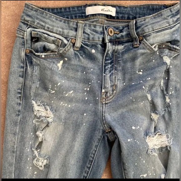 KanCan Estilo Distressed paint splatter Jeans SZ 3/25 excellent preloved stretch - Picture 2 of 7